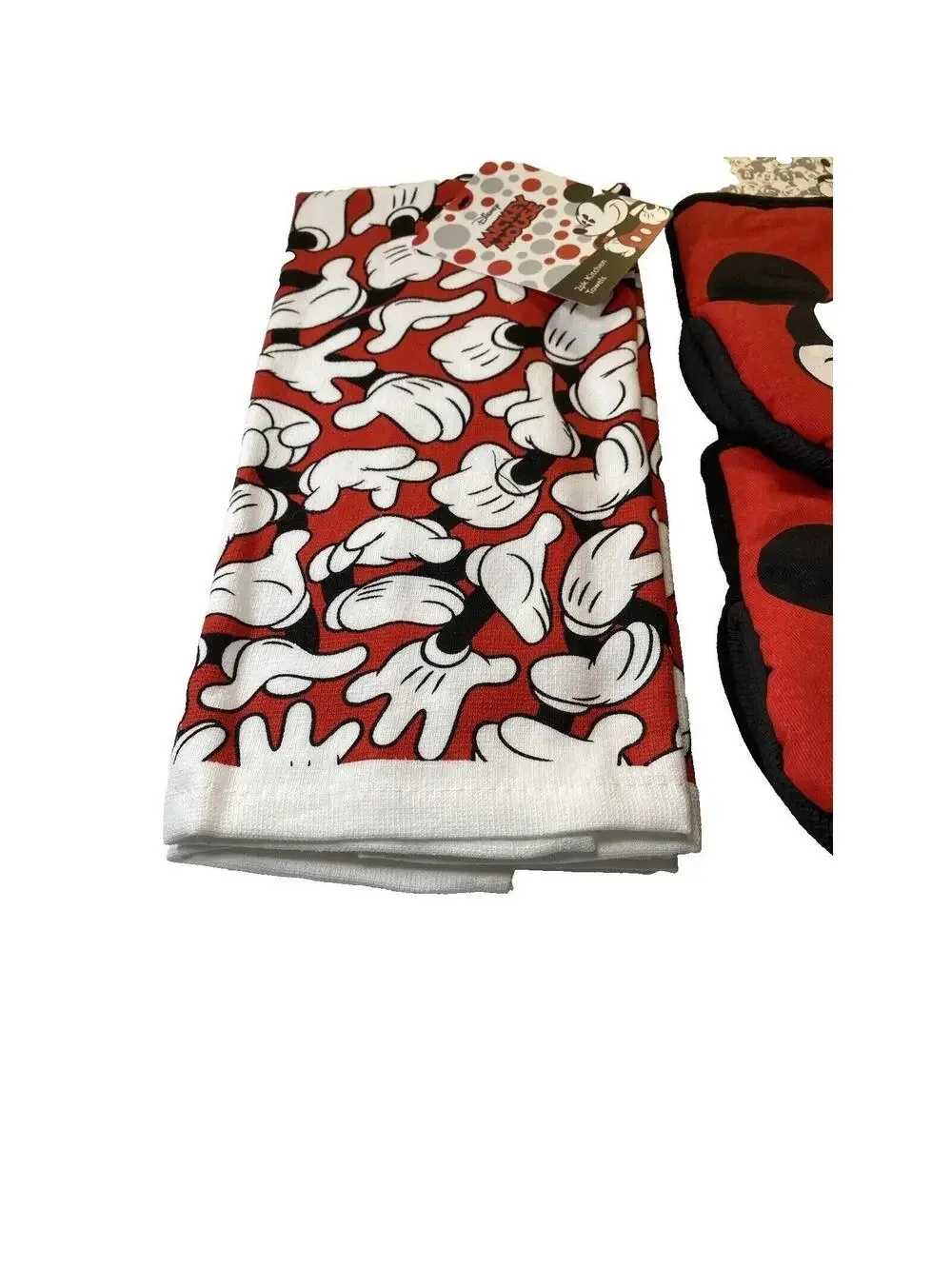 mickey mouse kitchen , 2 Oven Mitts & 2 Dish Towels